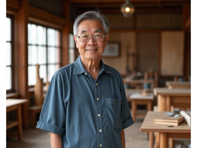 가구누리 창립자와 유서 깊은 워크샵의 전경