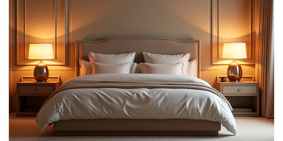 따뜻한 분위기의 가구누리 침실 가구 전시 공간